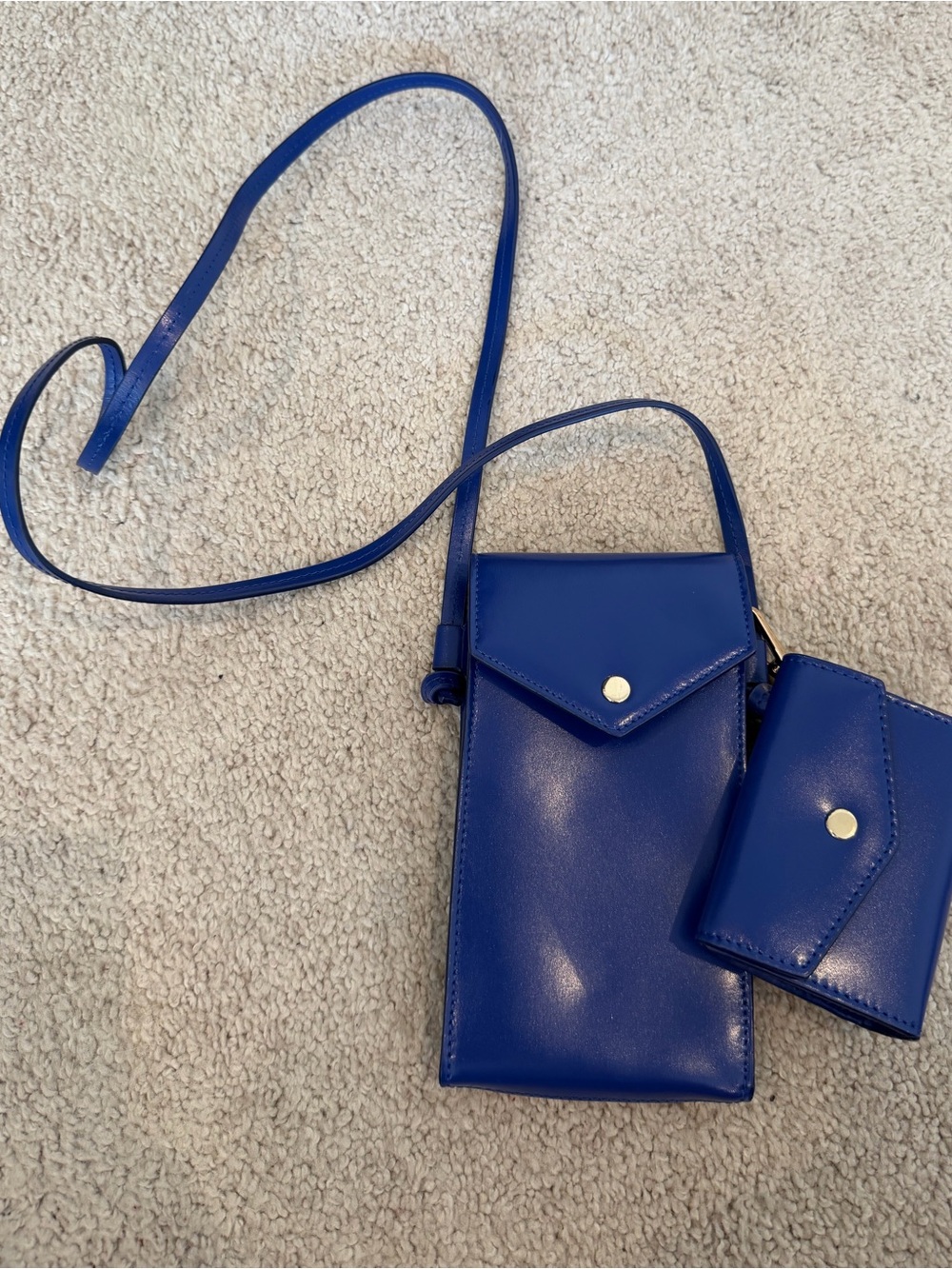J. Crew Royal Blue Crossbody Phone Pouch with Coin Card Wallet